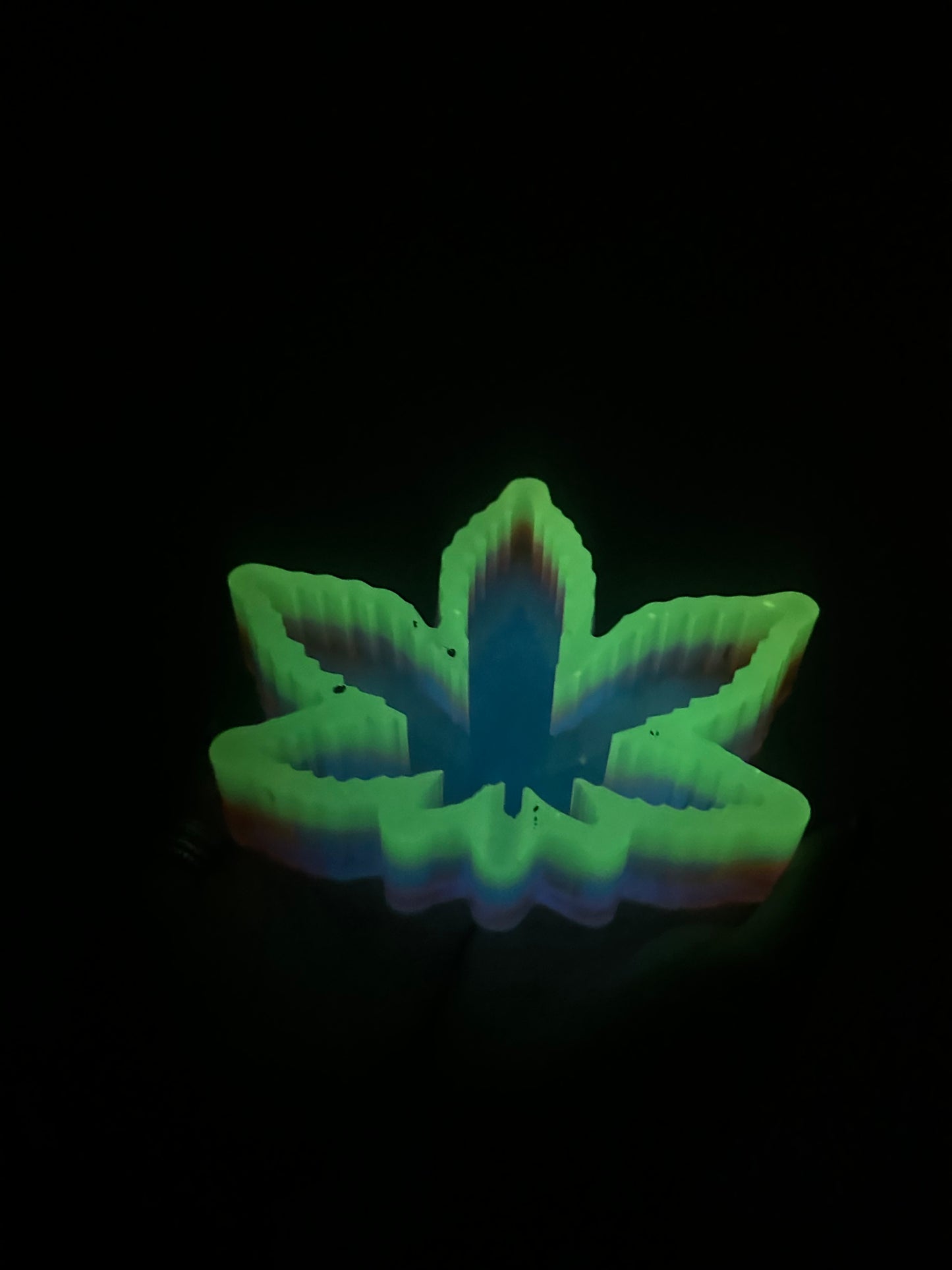 Rainbow glow in the dark hemp ashtray