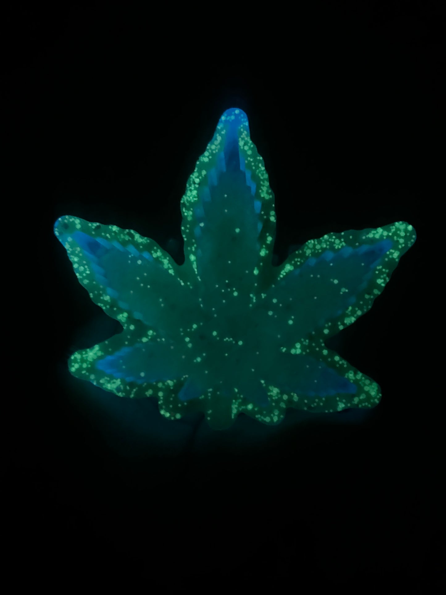 Green and blue glow in the dark hemp ashtray